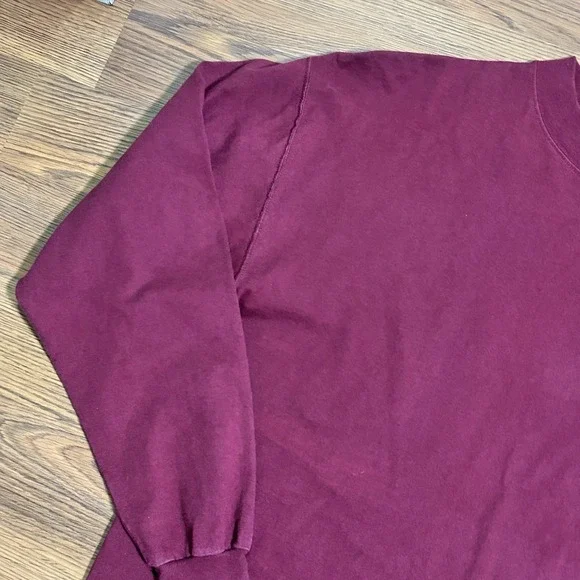 Vintage Russell Athletic Mississippi State Maroon Logo Mock Neck T-Shirt Mens L - Picture 2 of 9